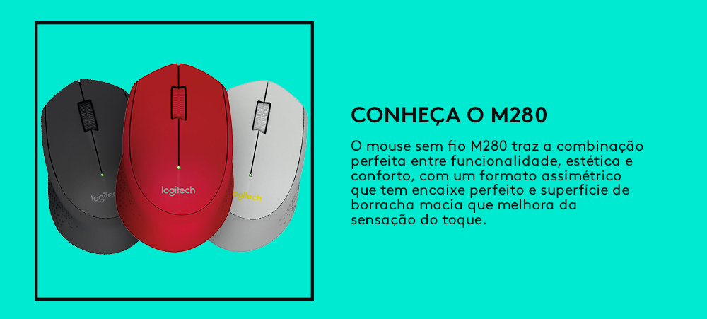 Mouse Logitech Sem Fio Nano M280 Cinza/Amarelo